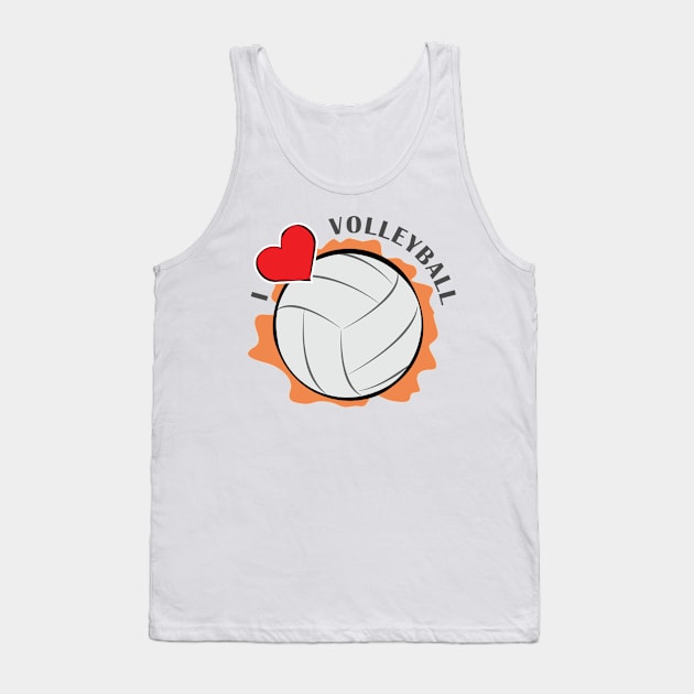 I Love Volleyball Tank Top by DesignWood-Sport